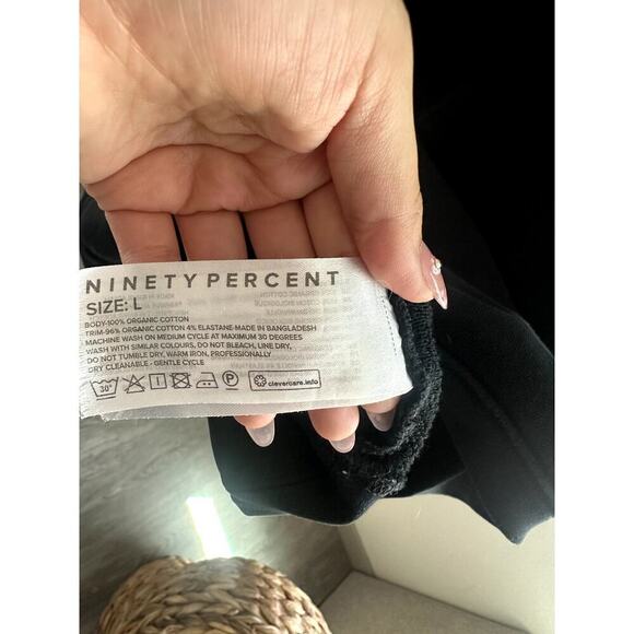 Ninety Percent Black Crewneck Sweater 100% Organic Cotton - Size Large - Picture 4 of 8